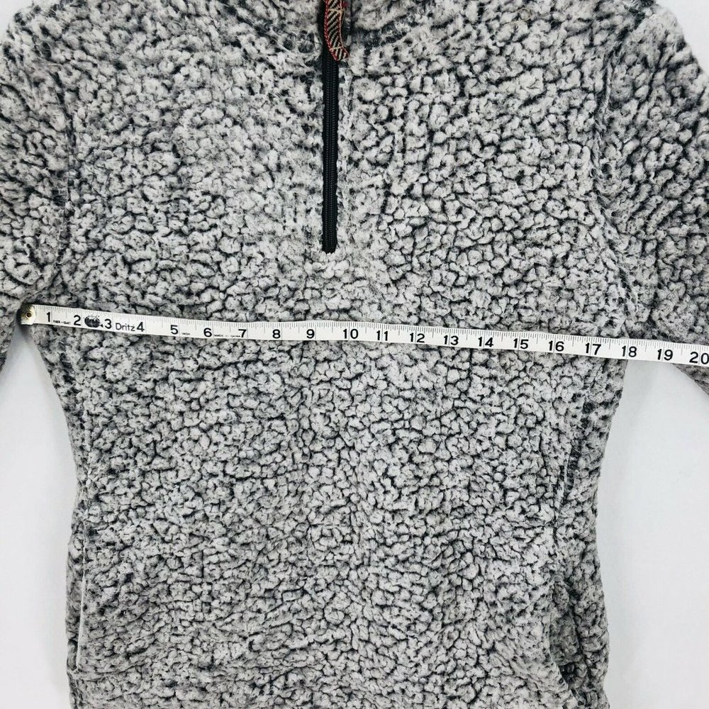 Weatherproof Vintage Womens Small Gray Faux Sherpa Fleece 1/4 Zip Pullover Lined - Picture 8 of 12